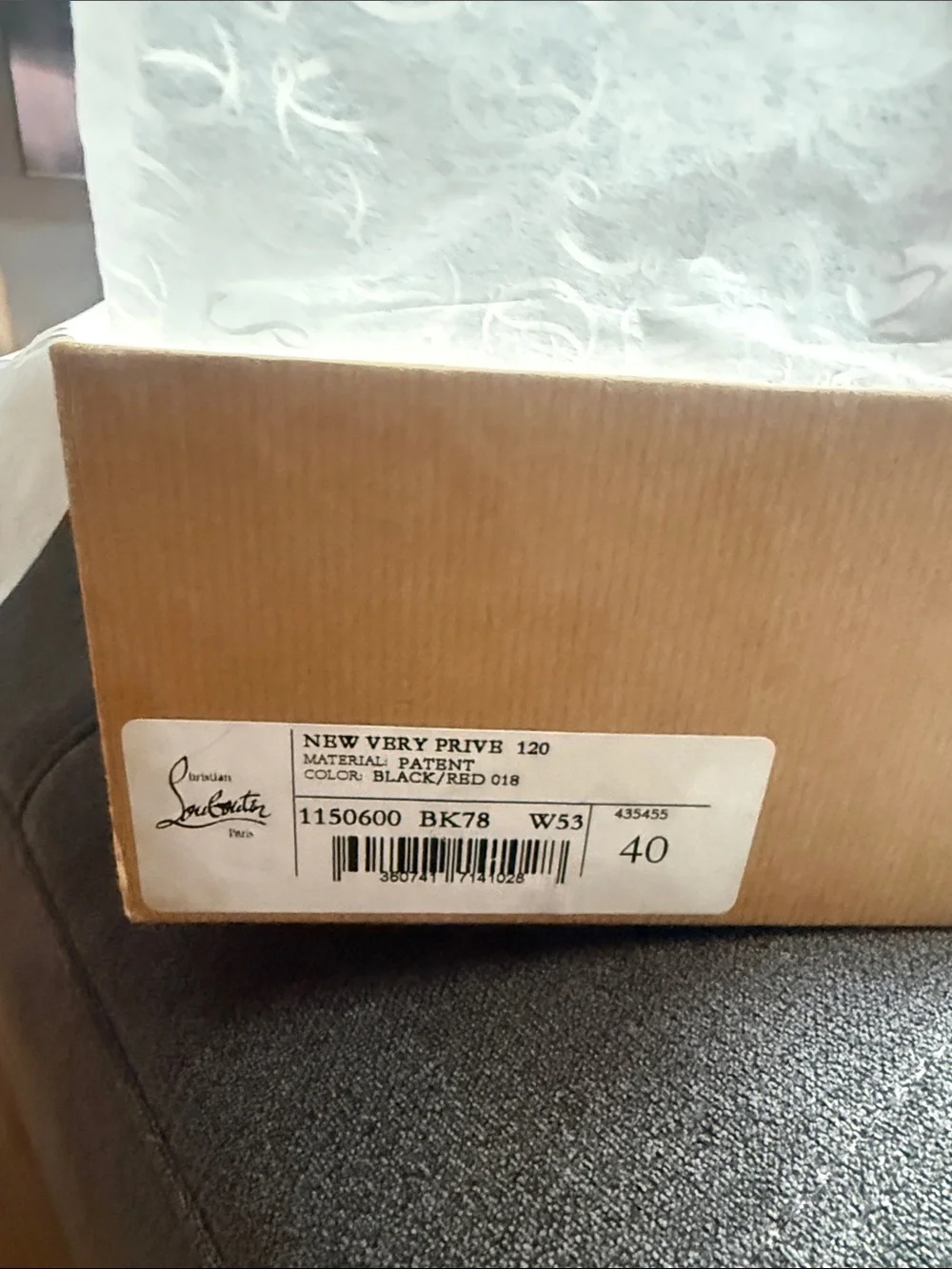 Christian Louboutin Black Prive Patent Peep-Toe Pumps Rare - unworn outdoors